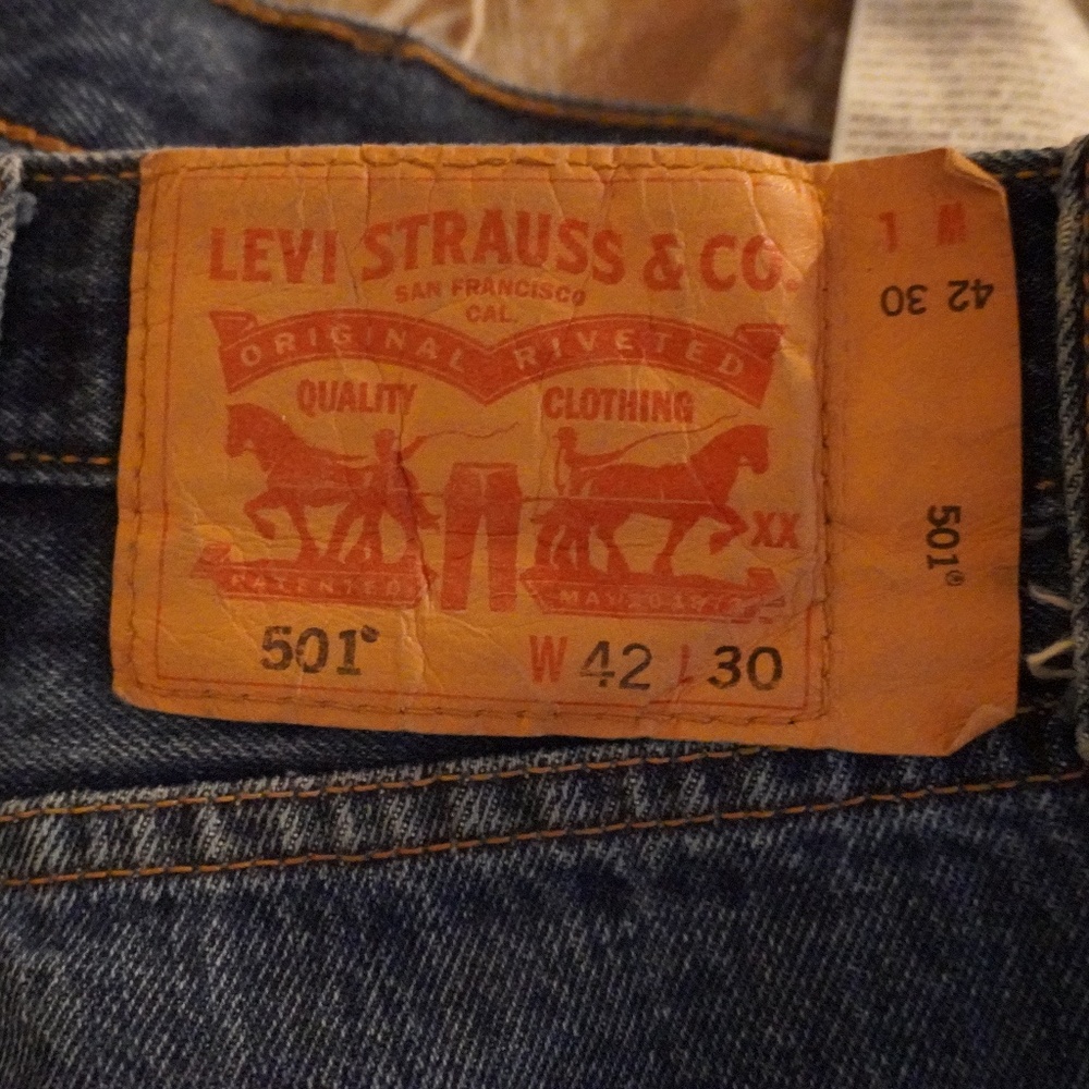 Mens Levi 501 Jeans 42x30